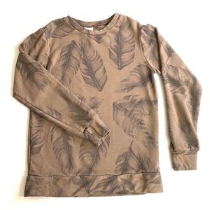 Posh & Cozy Chocolate Leaf Basic Crewneck Sweatshirt, Size S (5/6)